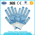 blue removable cotton liner pvc safety working gloves oil resistant